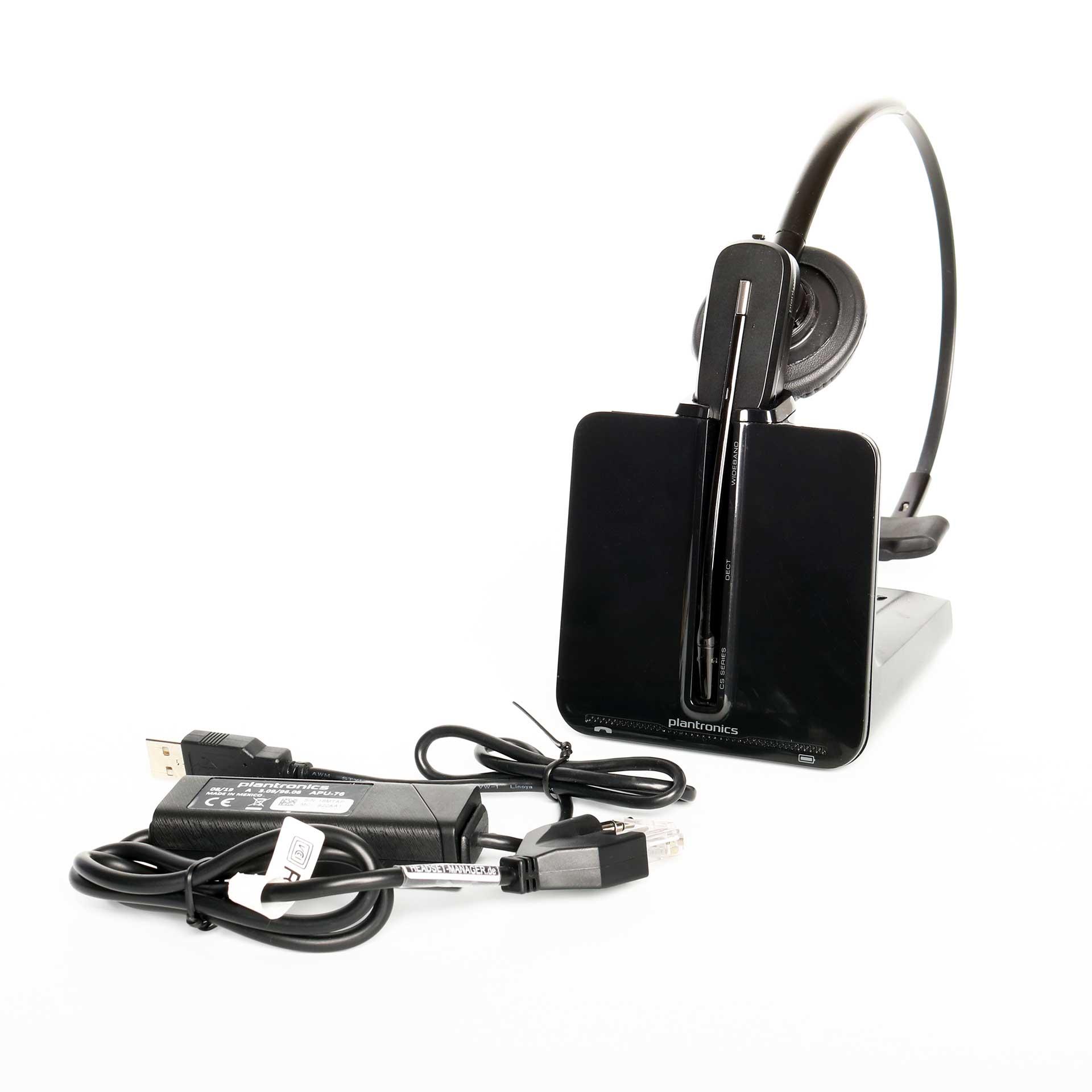 Poly CS 540A inkl. USB-A Kabel, schnurloses DECT-Telefon-Headset nutzbar an Ihrem PC