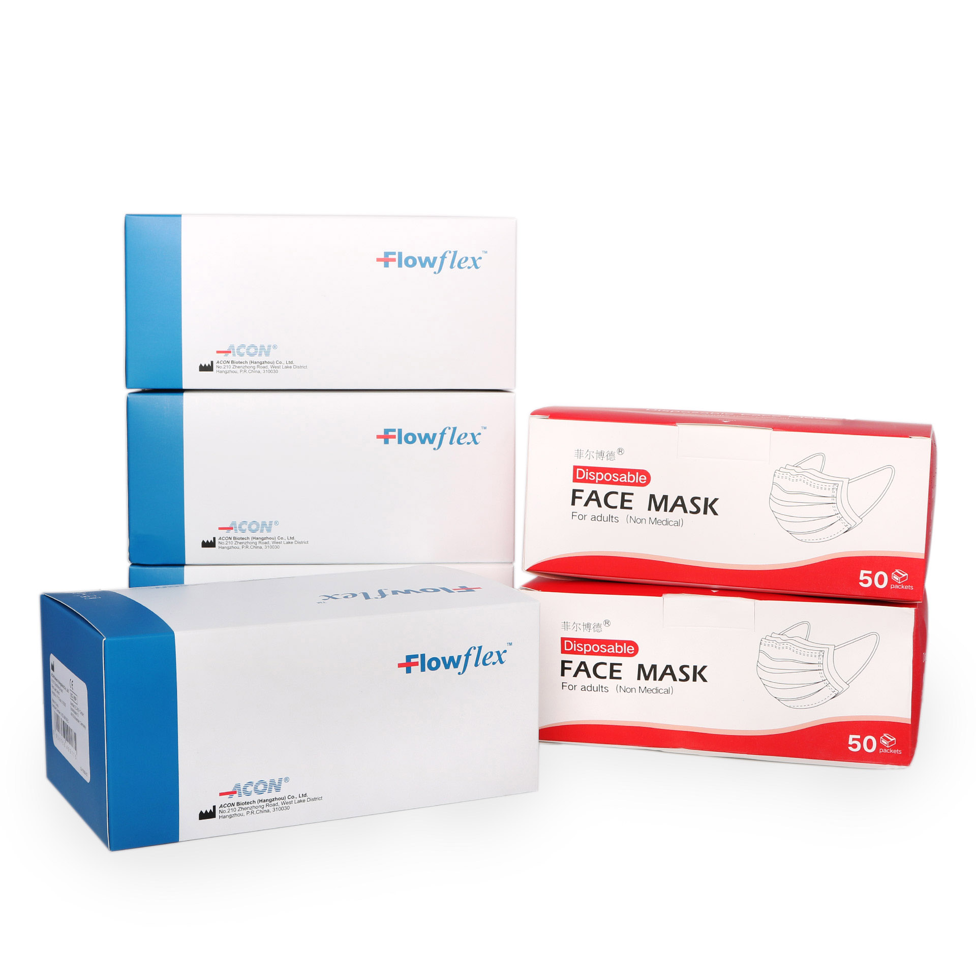 100 Masken und 100 Flowflex COVID-19 Antigen Schnelltest (Bundle)